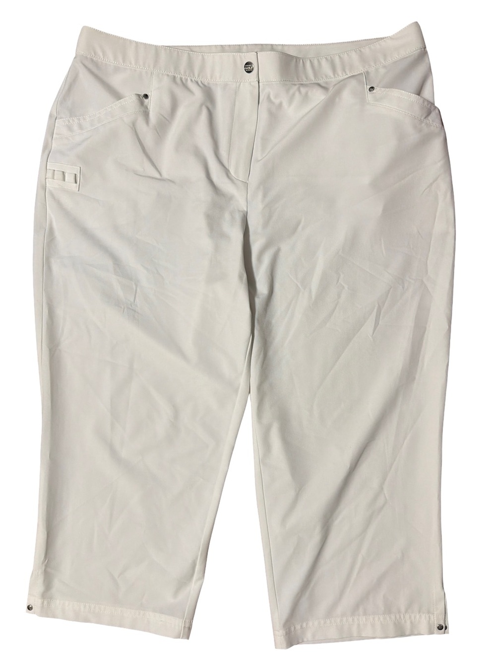Chico's Zenergy Off White Cropped Stretch Capri Pants Size 16